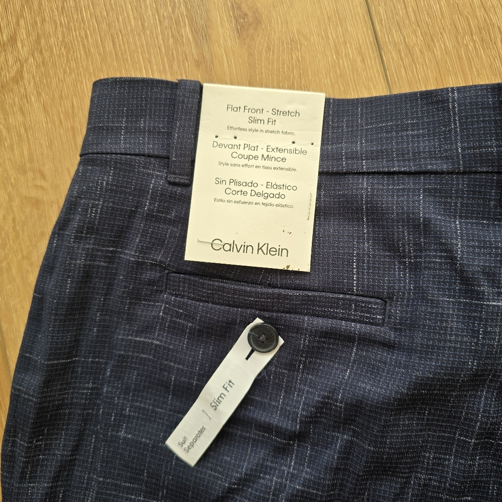 Calvin Klein Boys Flat Front Stretch Slim Fit Dress Pant 20 - Picture 4 of 5
